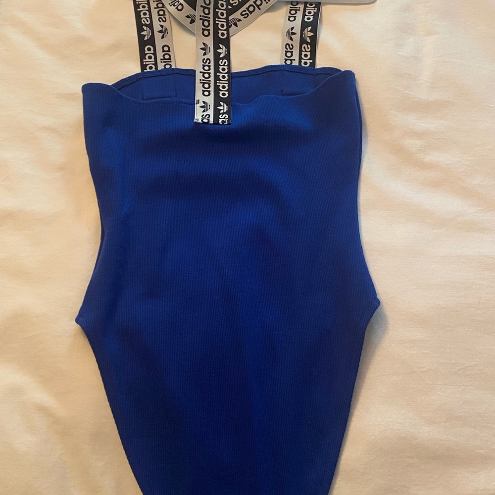 Unique Adidas bodysuit in deep blue. Size xs new without tags.